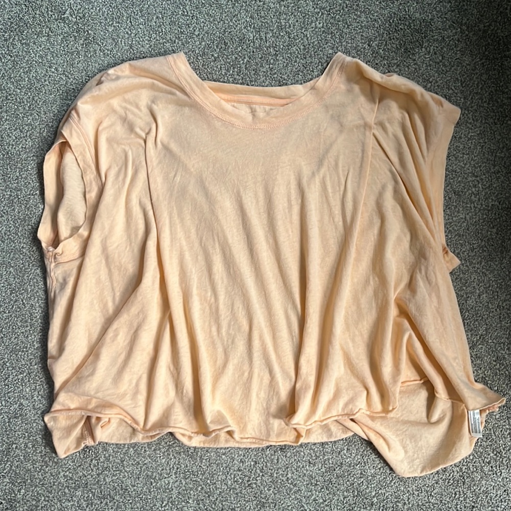 Coral free people t shirt